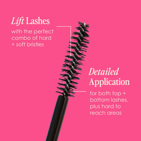 Before and after images of lashes using GrandeMASCARA Conditioning Peptide Mascara