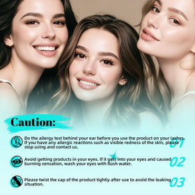 Before and after lash application using AMZGIRL LASH Kit