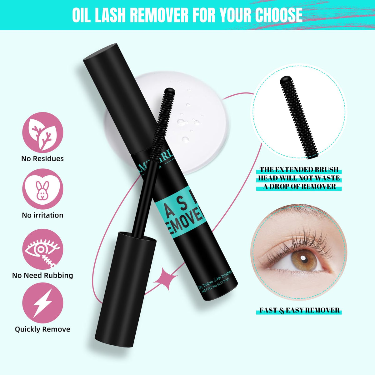 Before and after look using AMZGIRL LASH Fluffy Lash Clusters