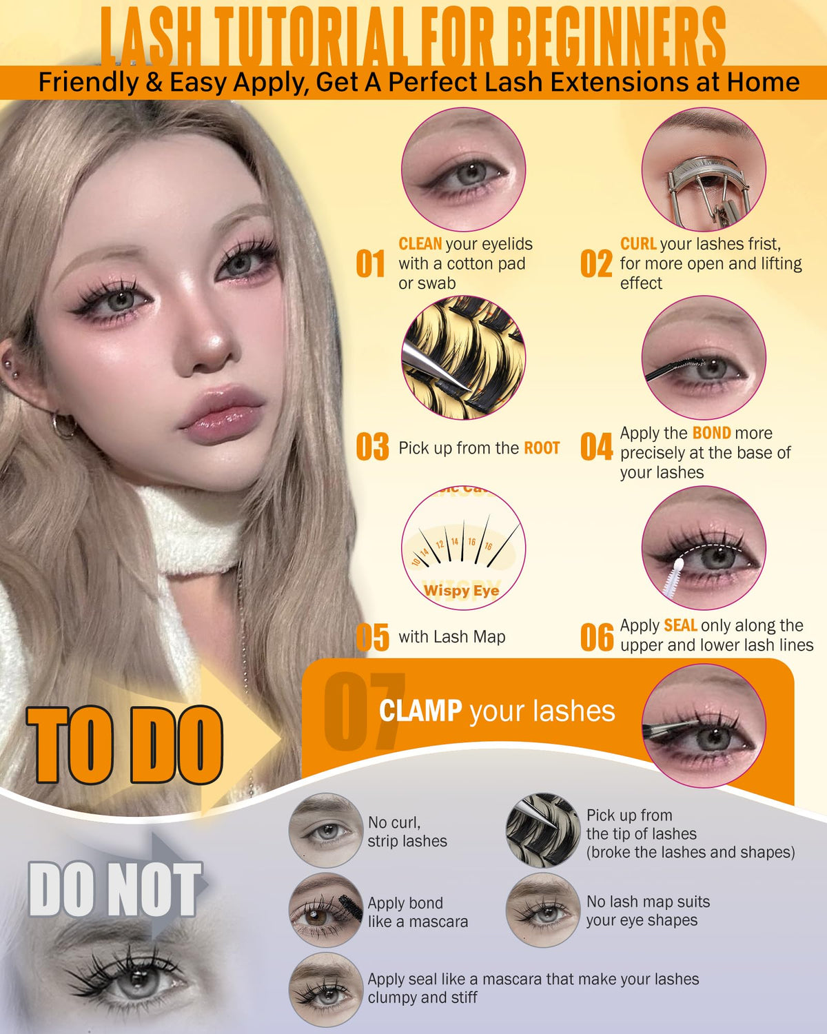 Before and after look using JIMIRE lash clusters