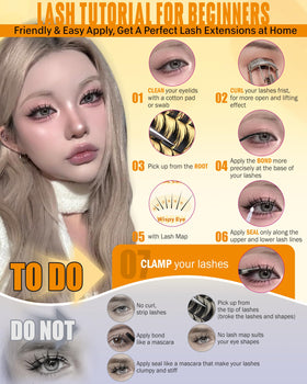 Before and after look using JIMIRE lash clusters