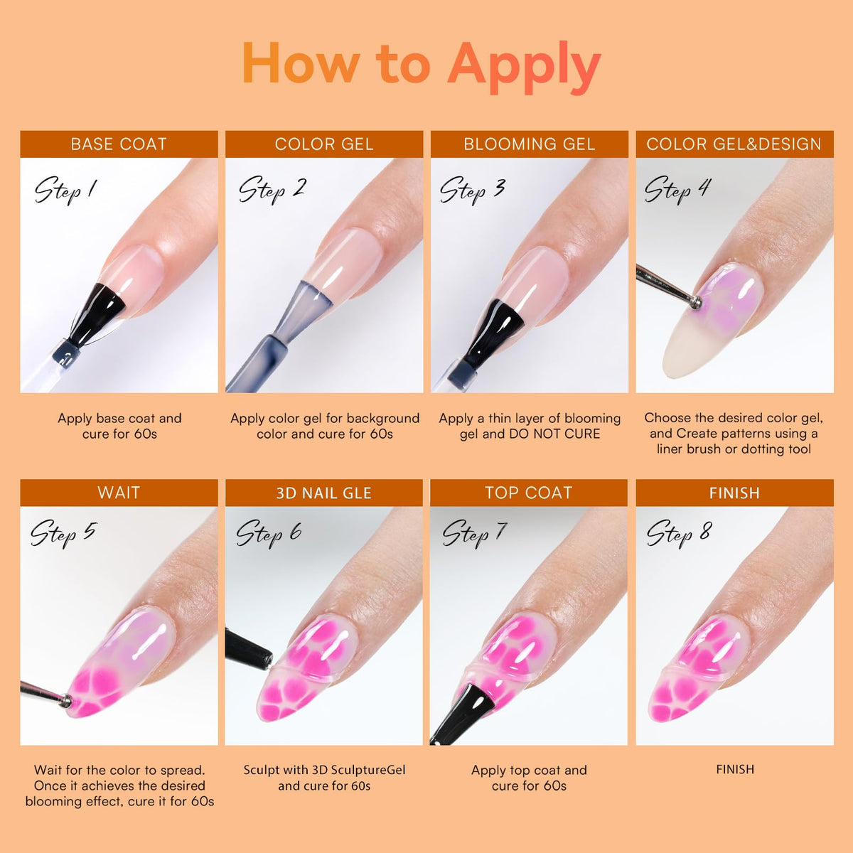 Before and after nail art using Makartt Gel Kit