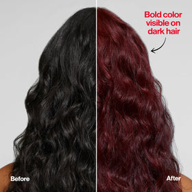 Before and after of hair using REVLON ColorSilk