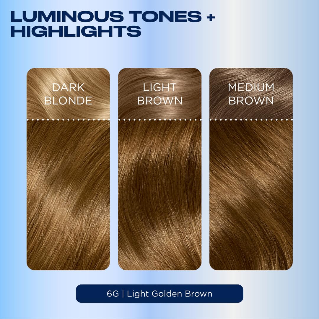 Before and after results of Clairol Nice'n Easy 6G Light Golden Brown