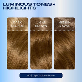 Before and after results of Clairol Nice'n Easy 6G Light Golden Brown