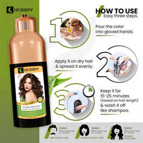 Before and after results of HERBBY Hair Color Shampoo