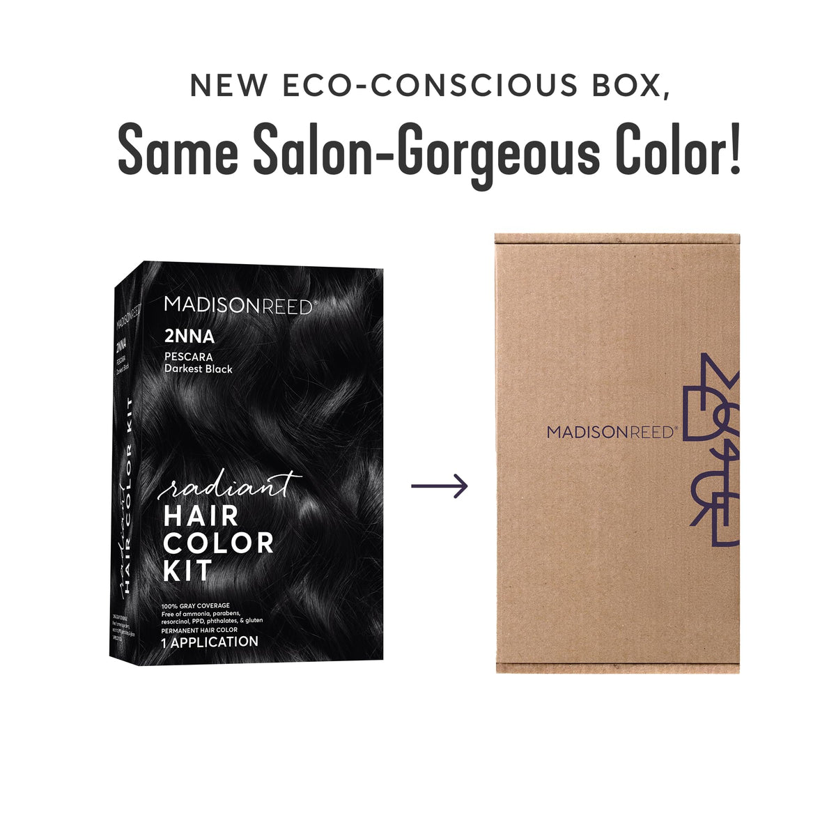 Before and after results of Madison Reed hair color application