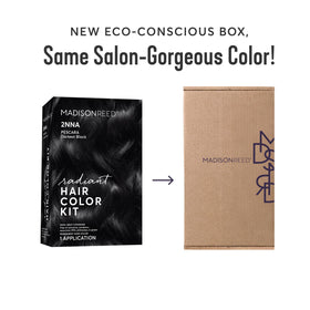 Before and after results of Madison Reed hair color application