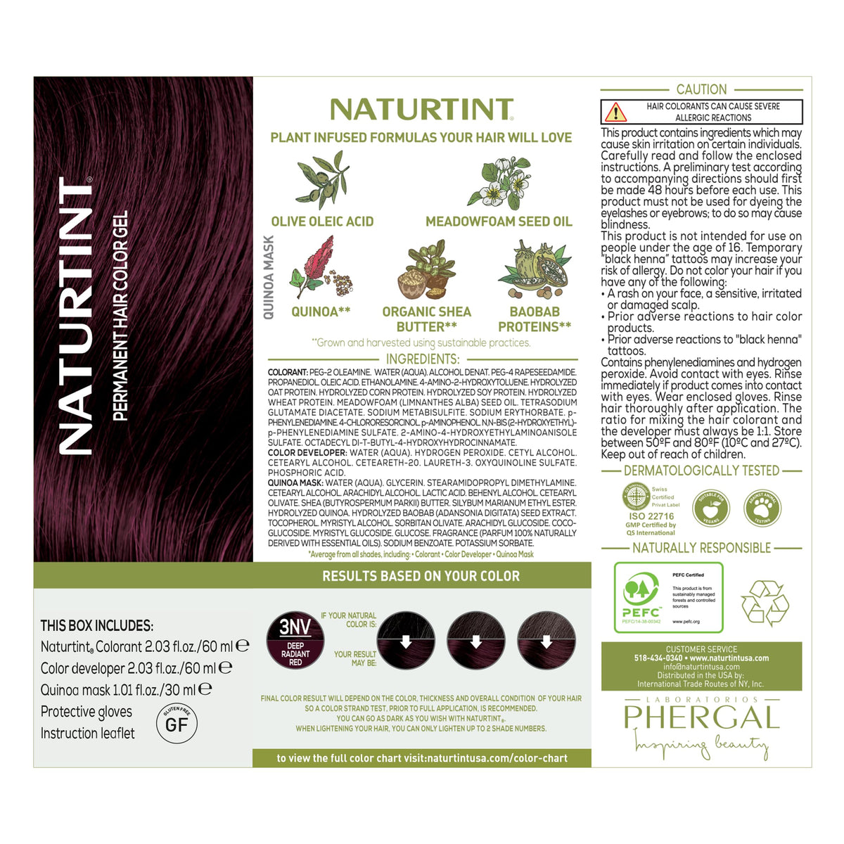 Before and after results of Naturtint Radiant Red