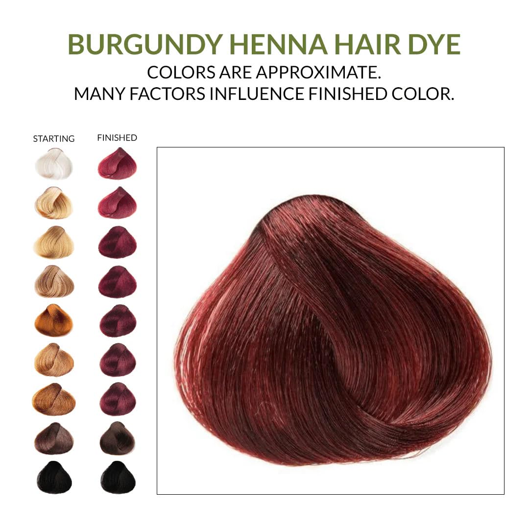 Before and after results of The Henna Guys Burgundy Henna