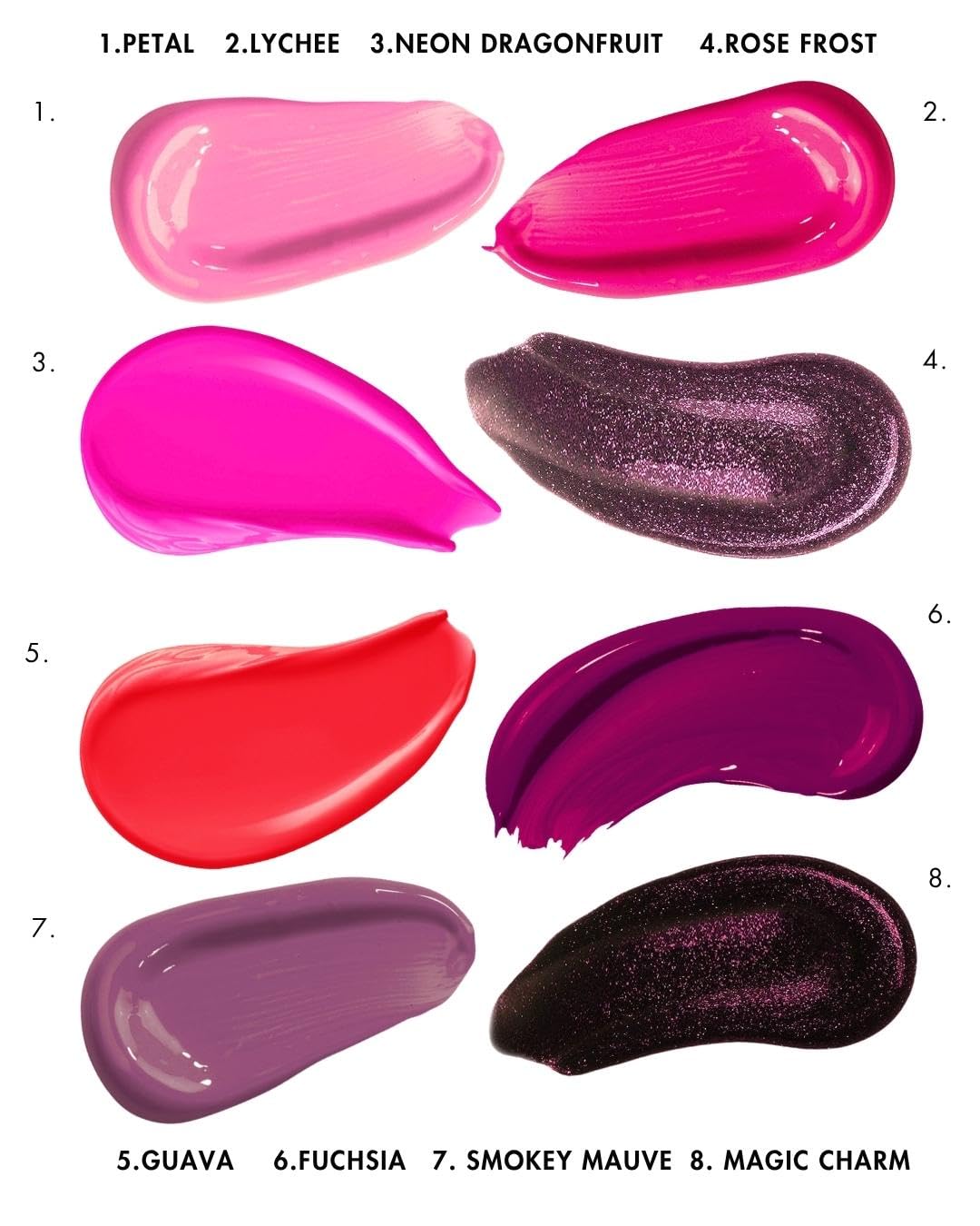 Before and after results of using Lunar Tides Fuchsia