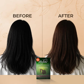 Before and after results of using Reshma Beauty henna