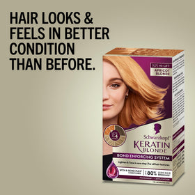 Before and after results of using Schwarzkopf Keratin Blonde