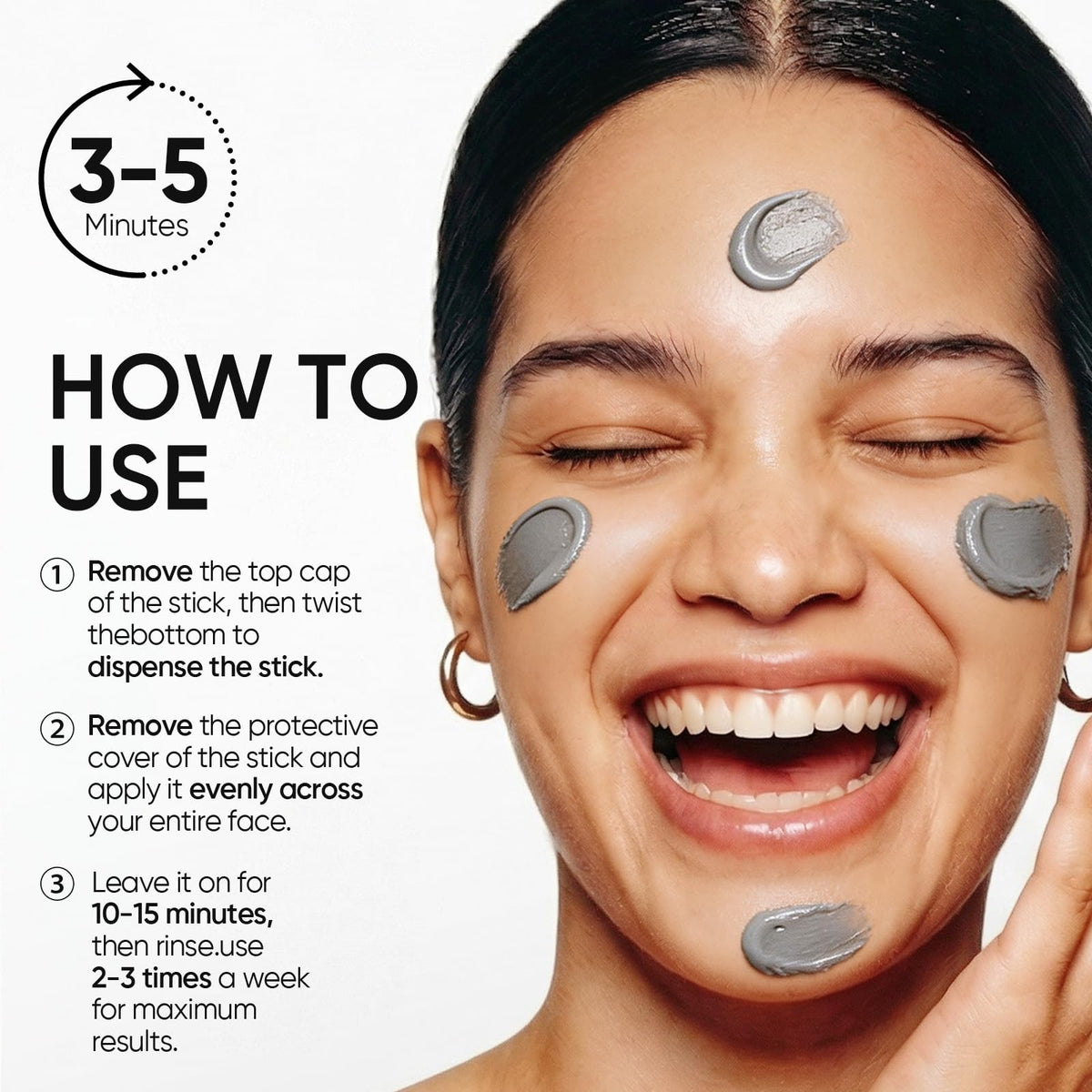 Before and after results of using SKINTIFIC mask stick