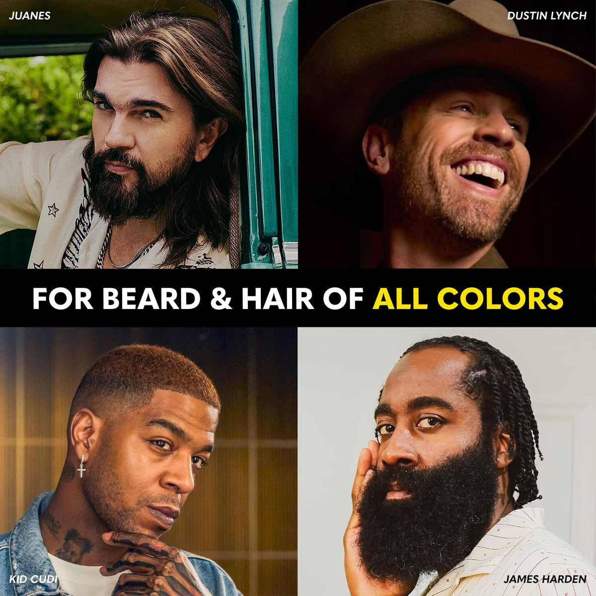 Before and after results of using The Beard Club dye