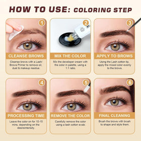 Before and after results of WEILNELL Eyelash & Eyebrow Color Kit