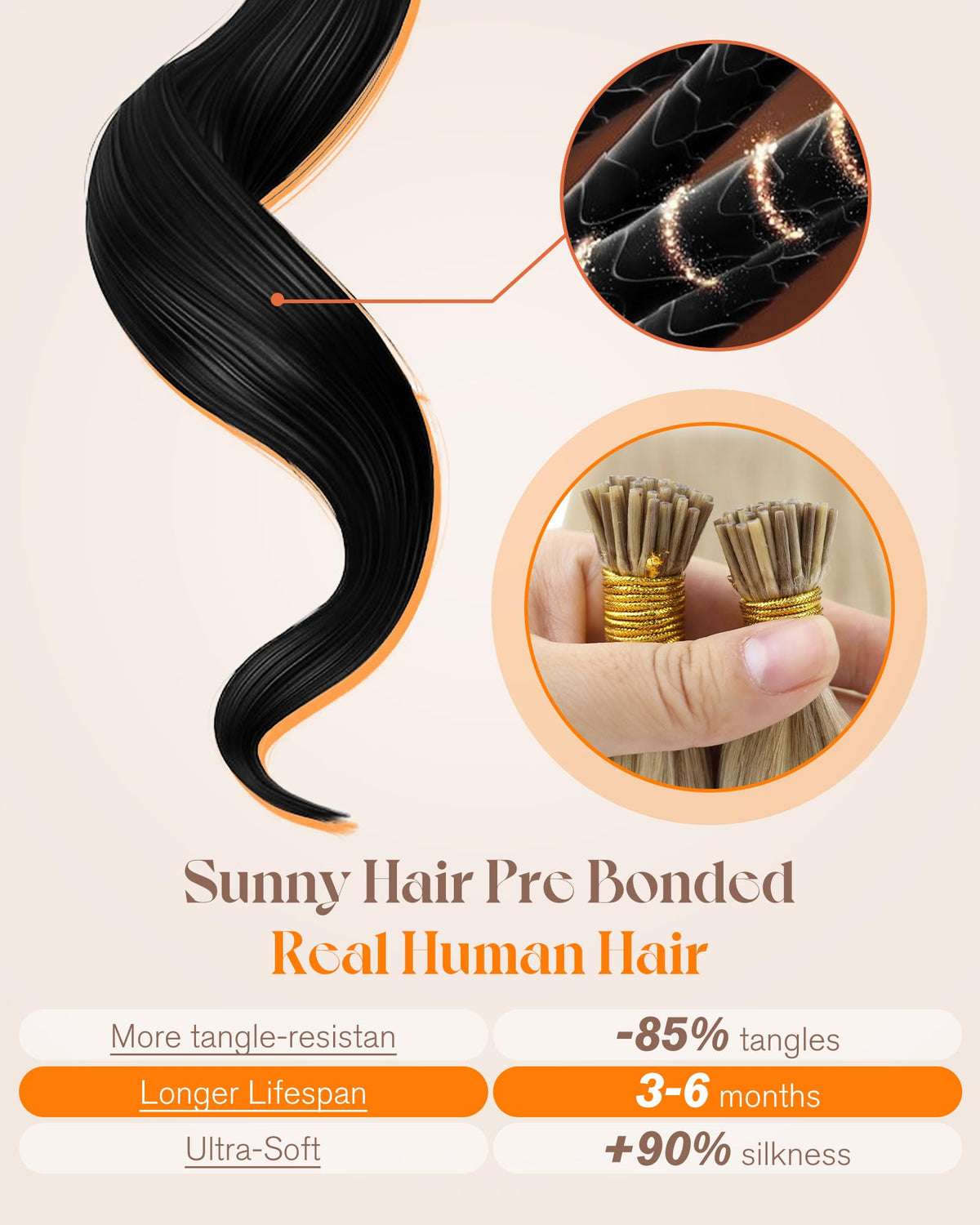 Before and after styling with Sunny Hair I Tip Extensions