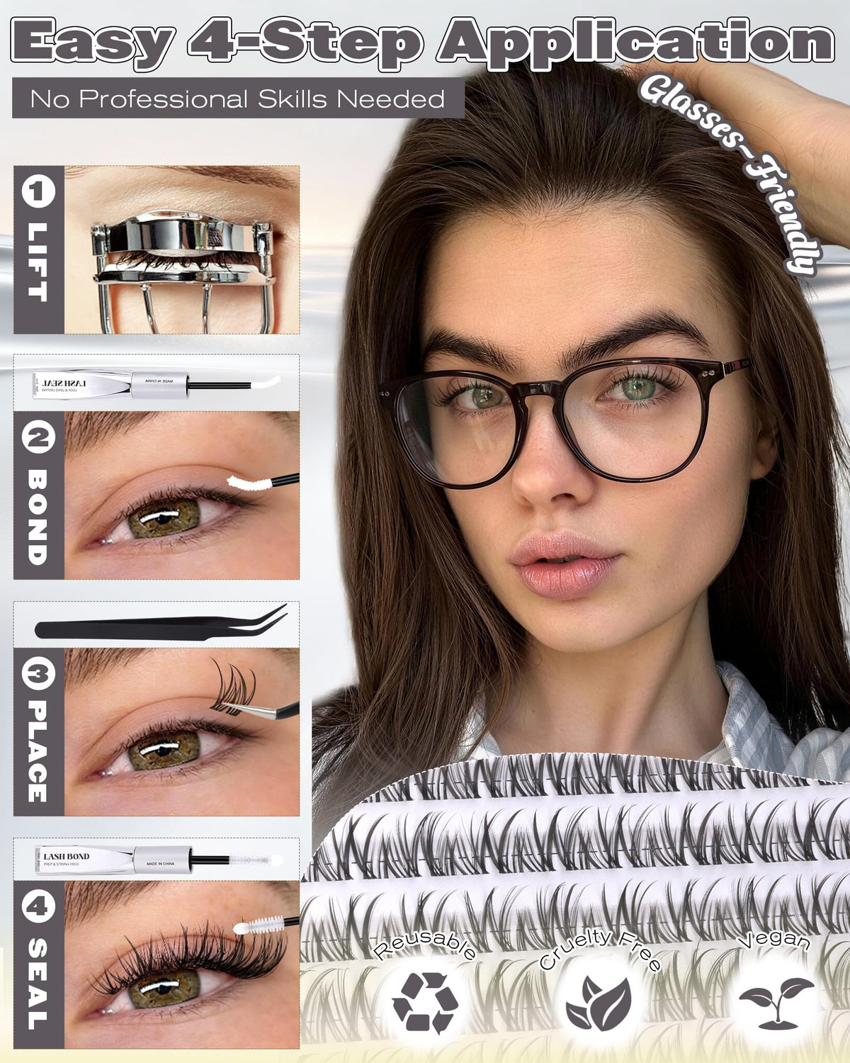 Before and after using ALICE Spider Lash Clusters