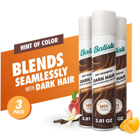 Before and after using Batiste Dark Dry Shampoo