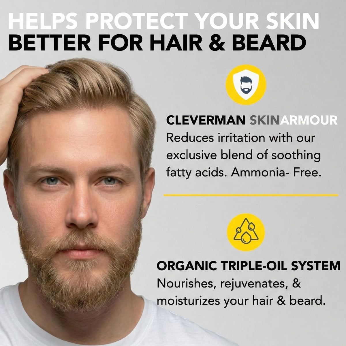 Before and after using CLEVERMAN hair dye