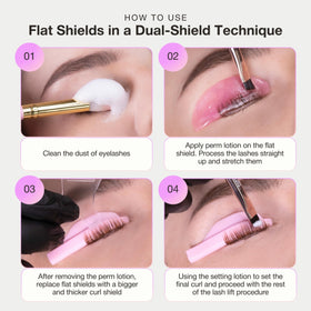 Before and after using CURACORO Lash Lift Shields