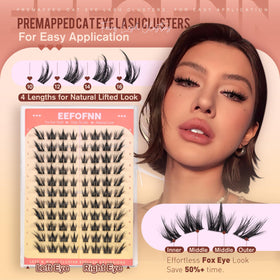 Before and after using Eefofnn Manga Lash Clusters