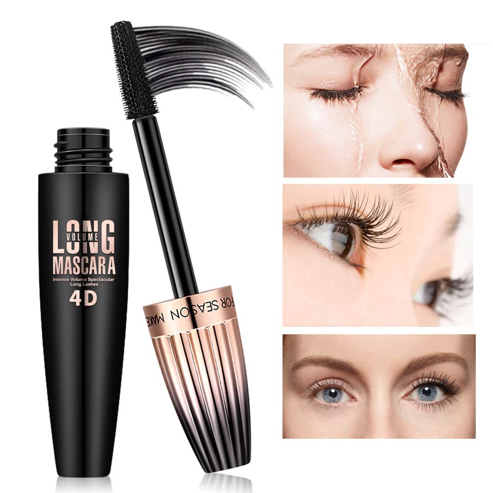 Before and after using FGHJ 4D Silk Fiber Lash Mascara