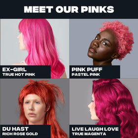 Before and after using Good Dye Young Magenta Hair Dye