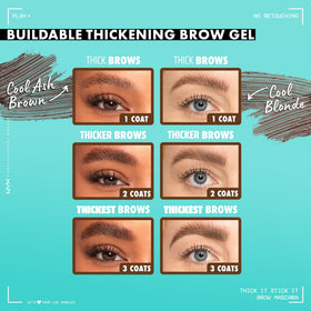 Before and after using NYX Thick It Stick It Brow Mascara Brunette