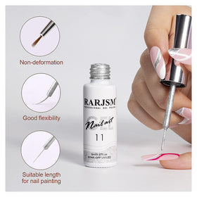 Before and after using RARJSM Gel Liner Nail Art Set
