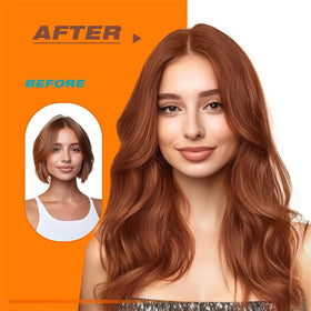 Before and after using Sunny Hair Brown Tape in Extensions
