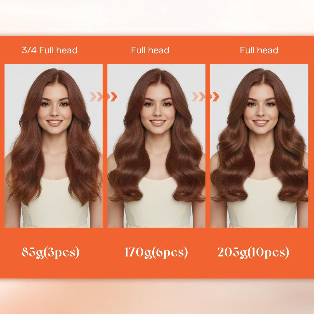 Before and after using Sunny Hair Clip-In Extensions