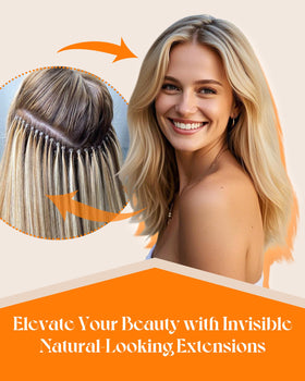 Before and after using Sunny Hair Itips Hair Extensions