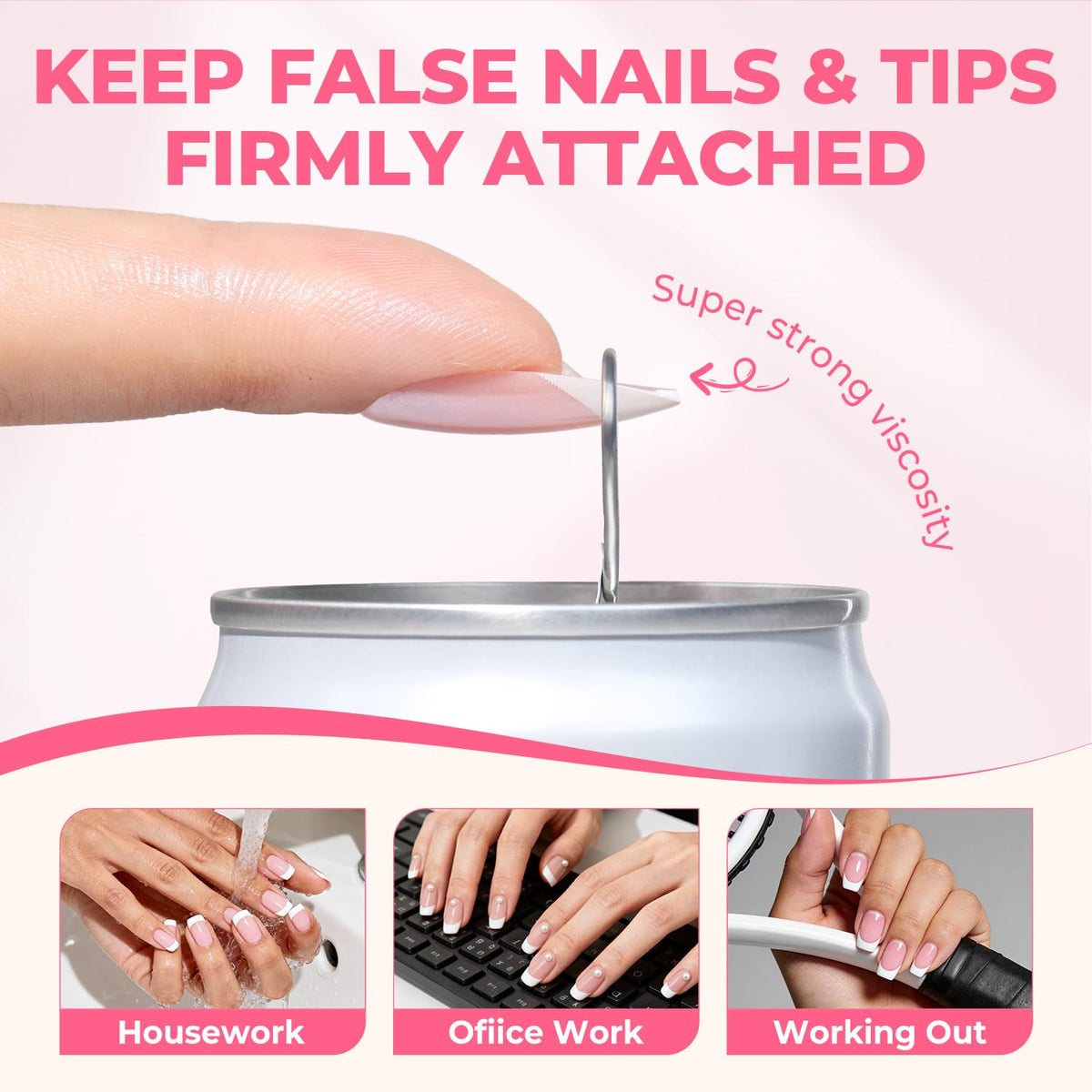 Before and after using UNA GELLA Nail Glue