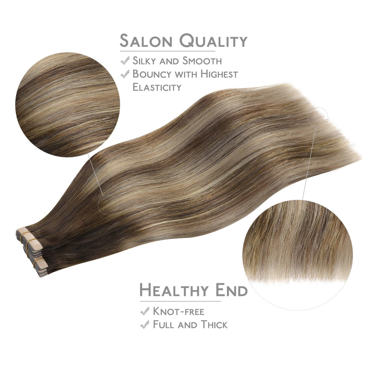Before and after using Wennalife Tape in Hair Extensions