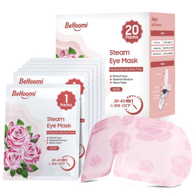 BeHoomi Steam Eye Mask front view with rose design