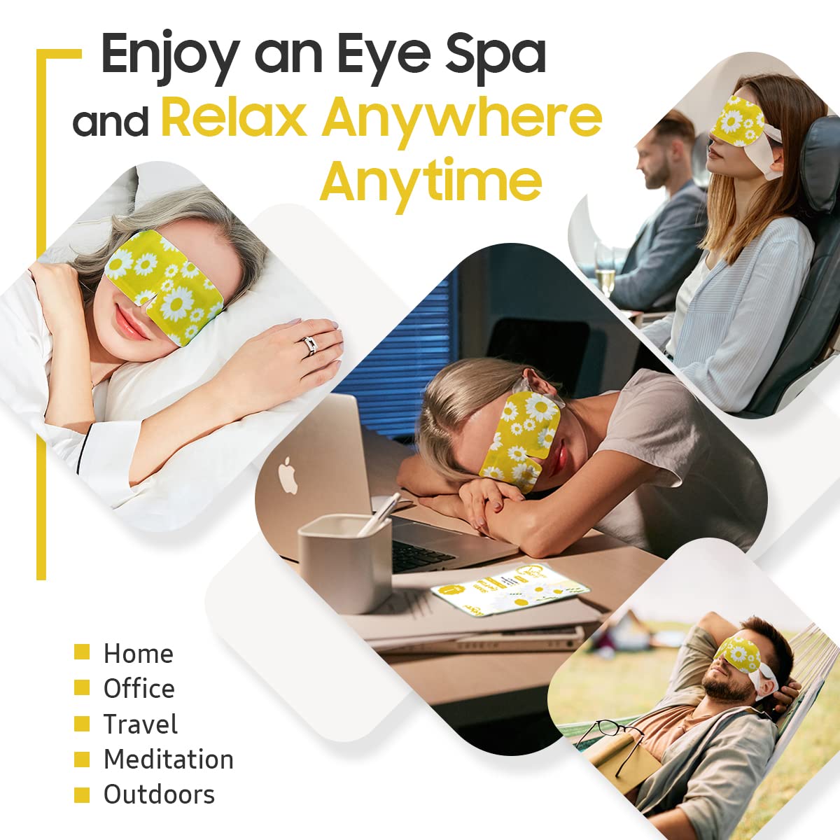BeHoomi Steam Eye Mask in a travel setting