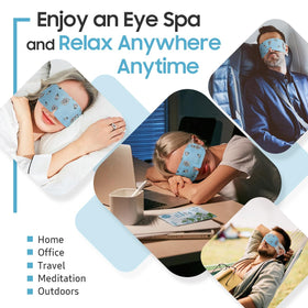 BeHoomi Steam Eye Mask in a travel setting