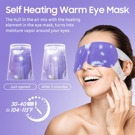 BeHoomi Steam Eye Mask in use during travel