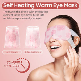 BeHoomi Steam Eye Mask laid out on a spa setting