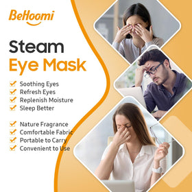 BeHoomi Steam Eye Mask on a person relaxing