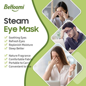 BeHoomi Steam Eye Mask on a person relaxing