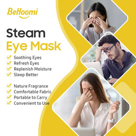 BeHoomi Steam Eye Mask on a person relaxing