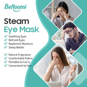 BeHoomi Steam Eye Mask on a person relaxing