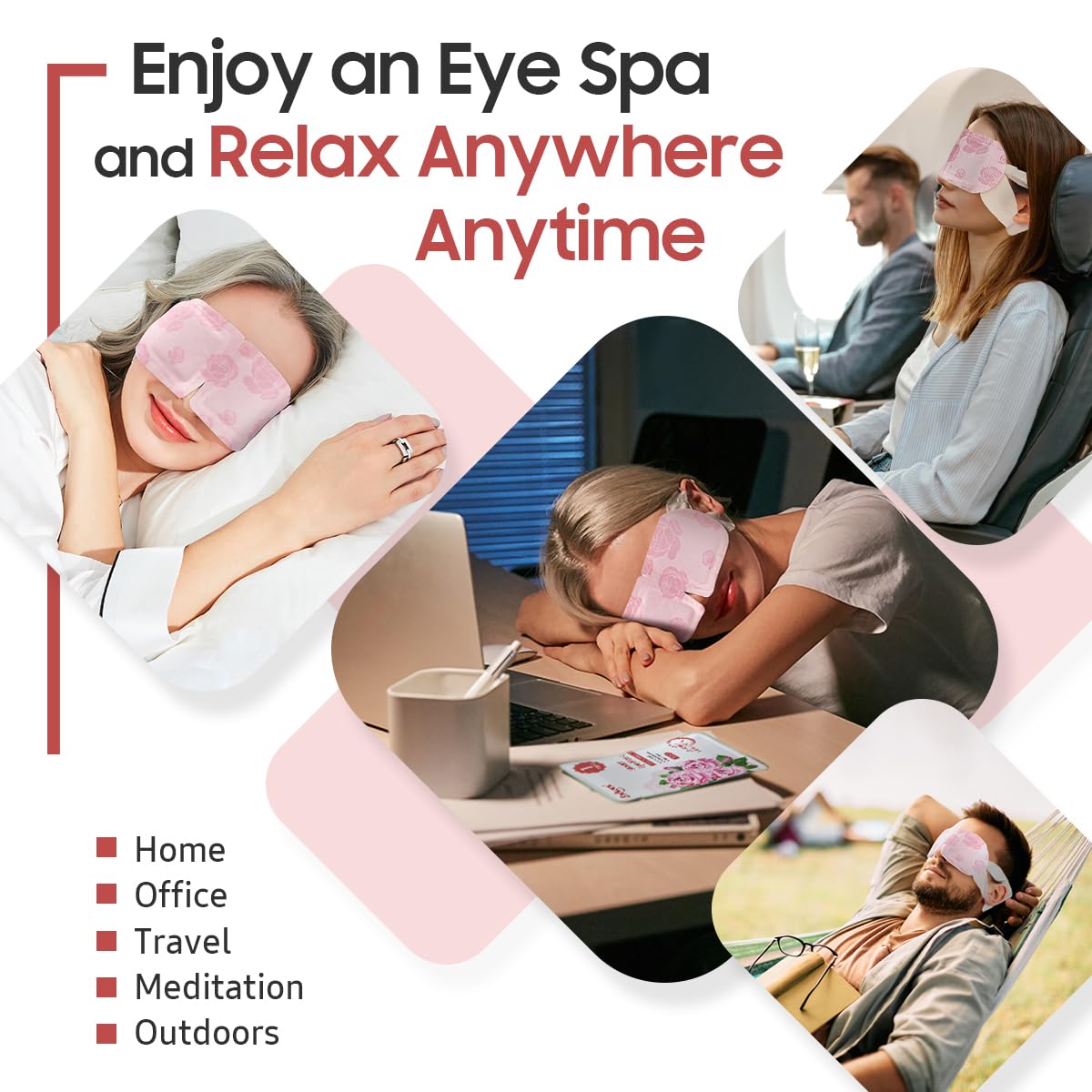 BeHoomi Steam Eye Mask showing the cotton fabric texture