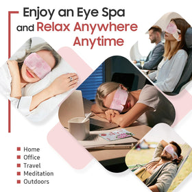 BeHoomi Steam Eye Mask showing the cotton fabric texture