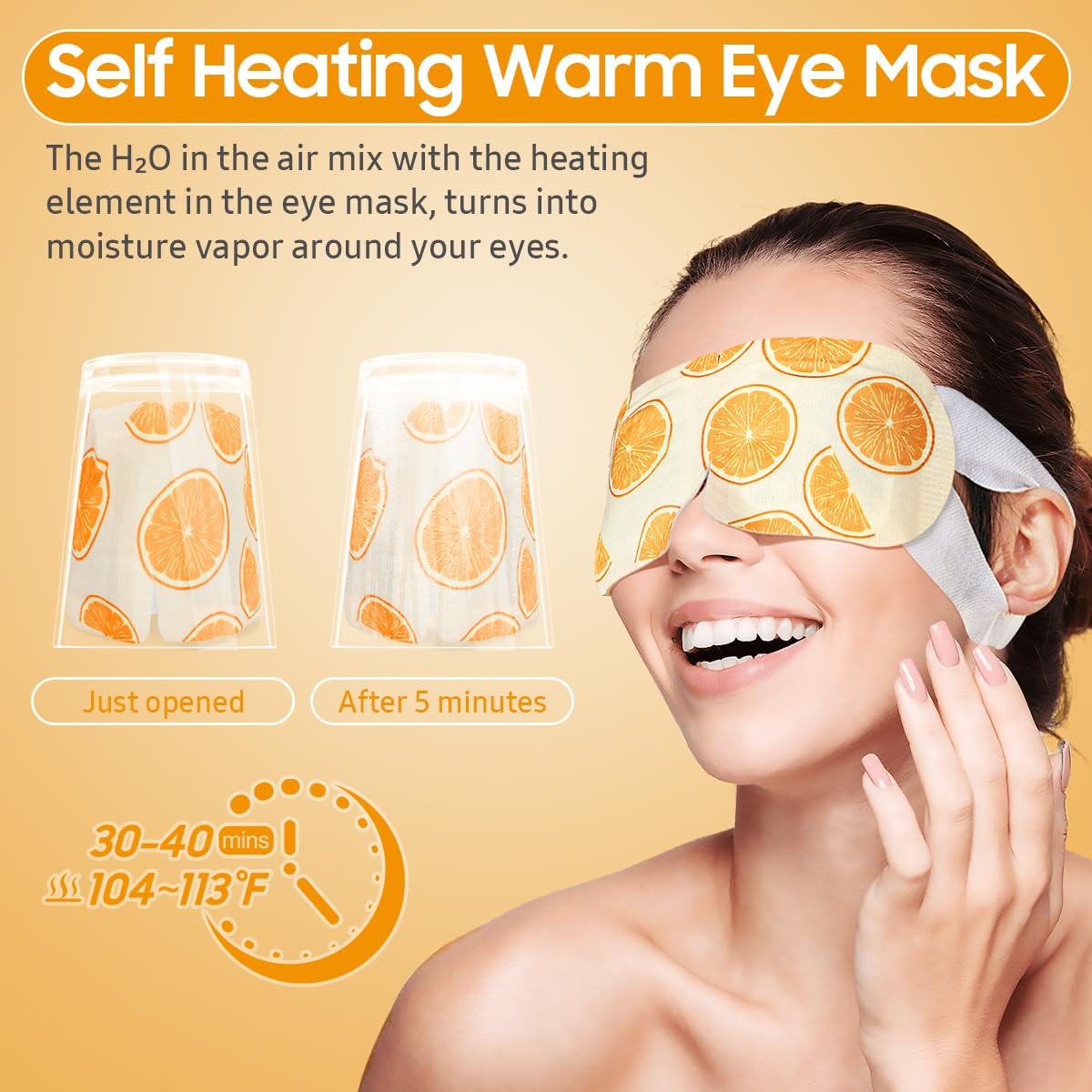BeHoomi Steam Eye Mask side view with ear hooks