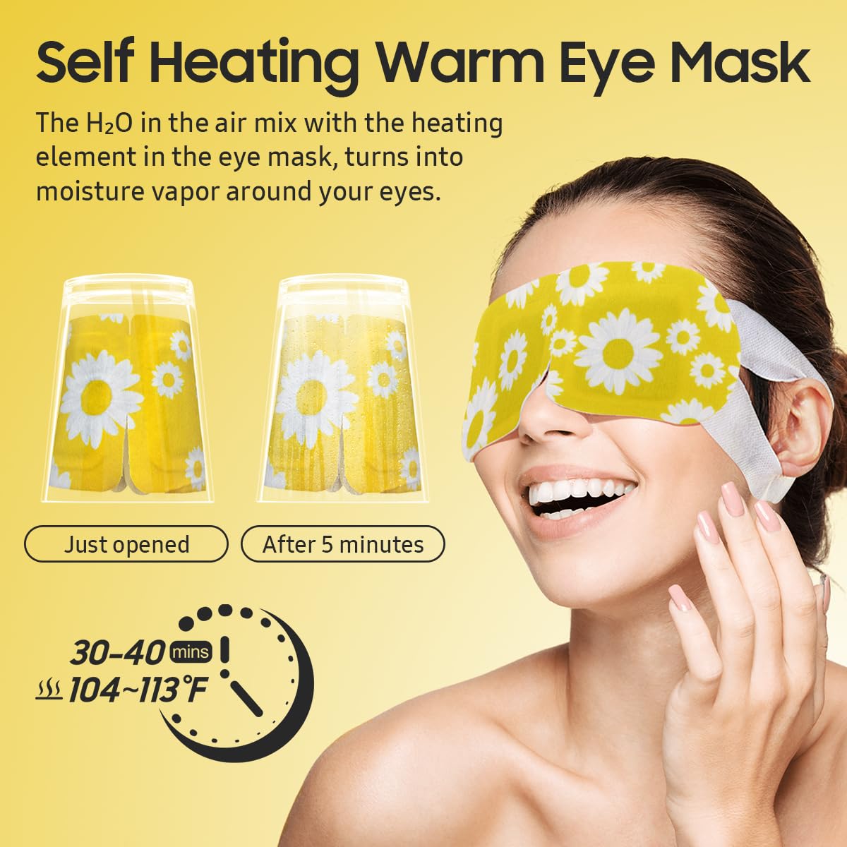 BeHoomi Steam Eye Mask with elastic ear hooks