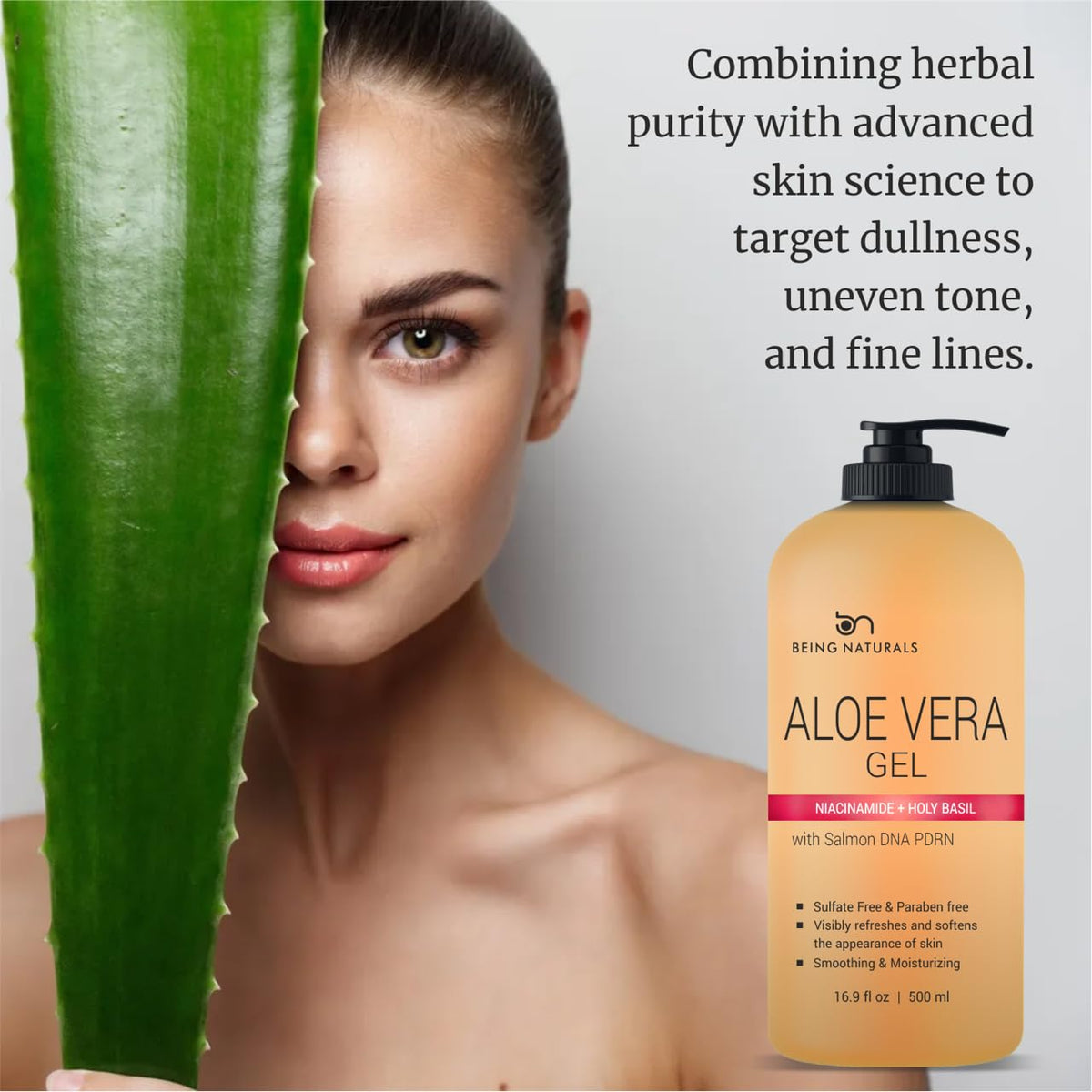 Being Naturals Aloe Vera Gel application on skin