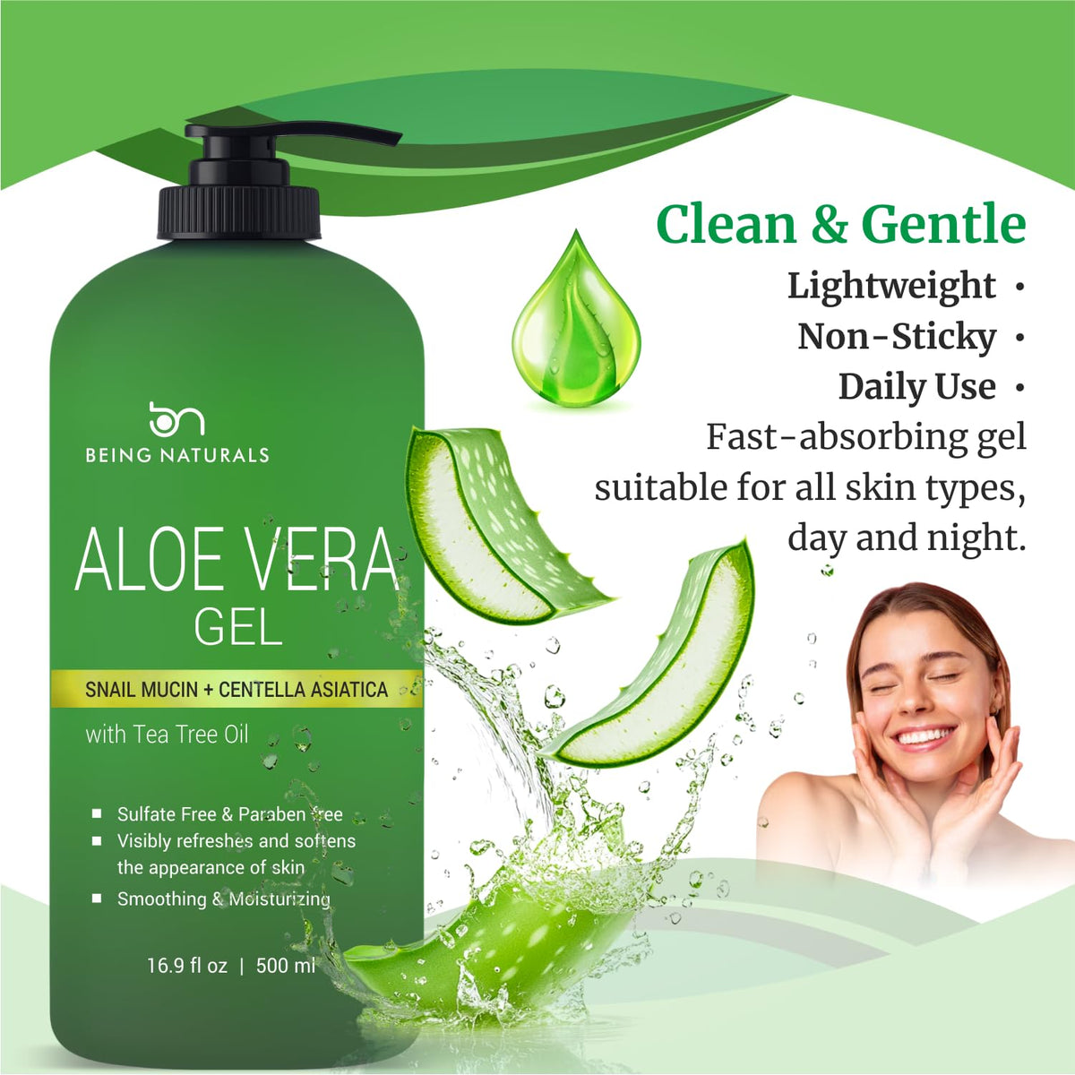 Being Naturals Aloe Vera Gel in lifestyle setting